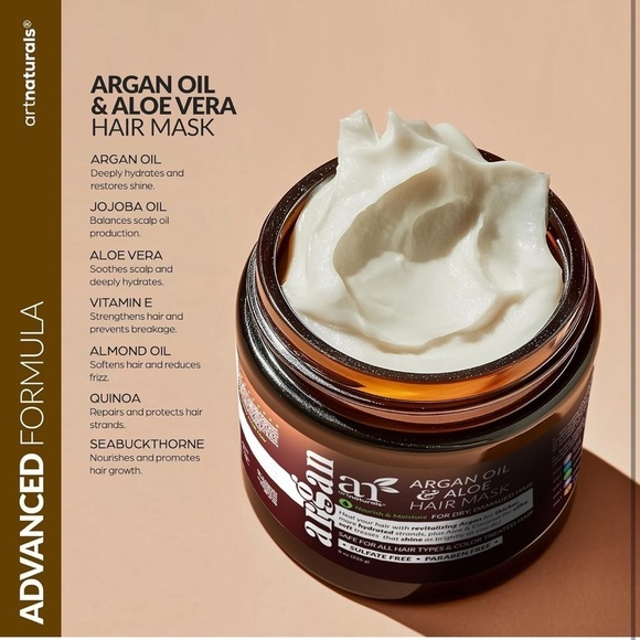 Hair Mask & Silk Bonnet Sleeping Set, Deep Conditioner Leave-In Dry Dama…​​ - Picture 3 of 7